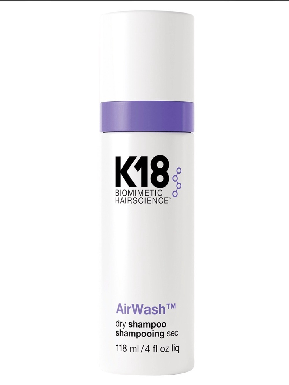 K18 AirWash Dry Shampoo – White with Purple Accent